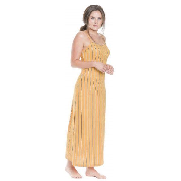 Pastunette_maksimekko__trikoomekko_spagettiolkaimet__keltainen