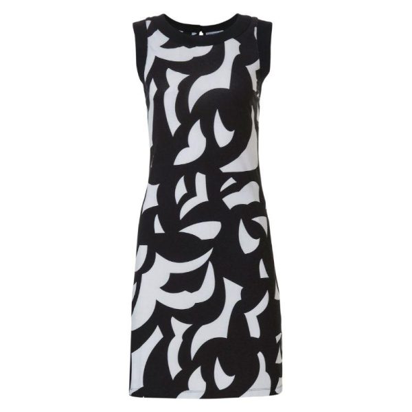 Pastunette_hihaton_mustavalkoinen_trikoomekko