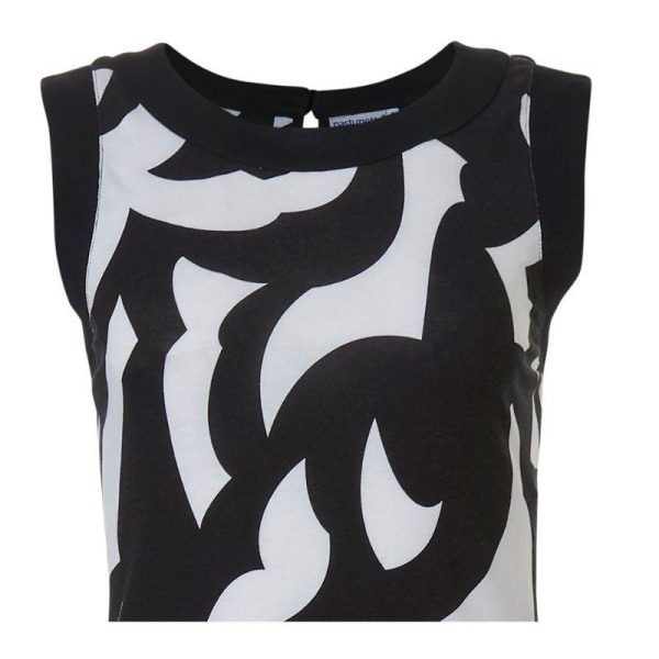 Pastunette_hihaton_mustavalkoinen_trikoomekko