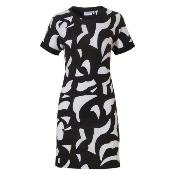 Pastunette_lyhythihainen_mustavalkoinen_trikoomekko