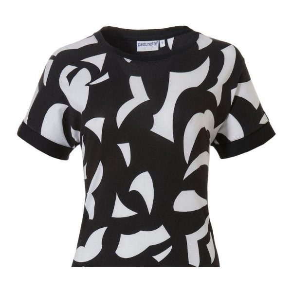 Pastunette_lyhythihainen_mustavalkoinen_trikoomekko