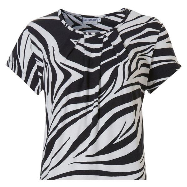 Pastunette_lyhythihainen_mustavalkoinen_trikoomekko