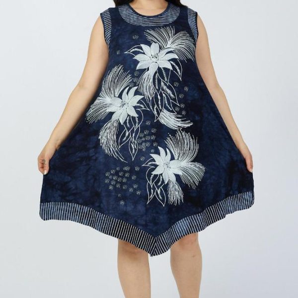 Tummansininen_viskoositrikoo_tunikamekko