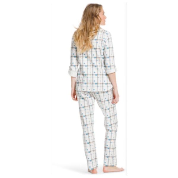 Pastunette_puuvillapyjama__pitkahihainen_napitettava_paita__pitkalahkeiset_housut