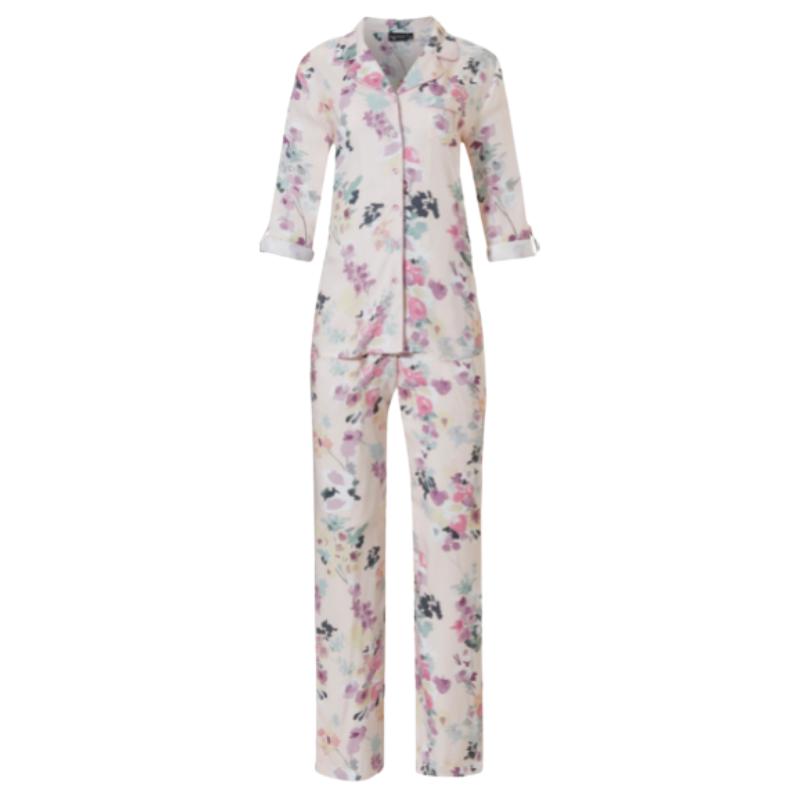 Pastunette_viskoosikangaspyjama__pitkahihainen_napitettava_paita__pitkalahkeiset_housut