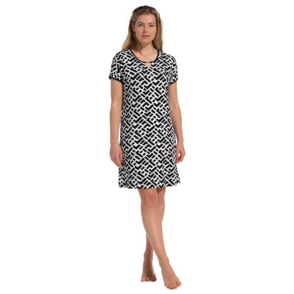 Mustavalkoinen_lyhythihainen_trikoomekko