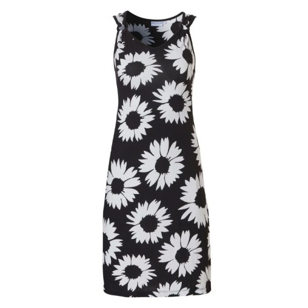 Pastunette_mustavalkokukallinen_trikoomekko