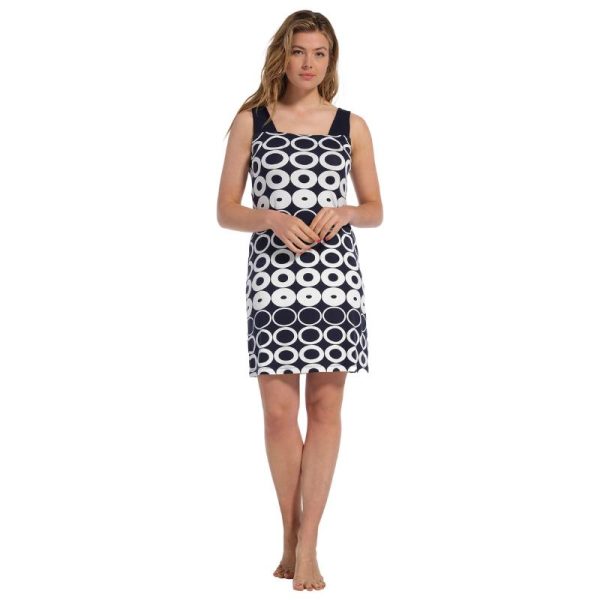 Sinivalkopallollinen_hihaton_trikoomekko