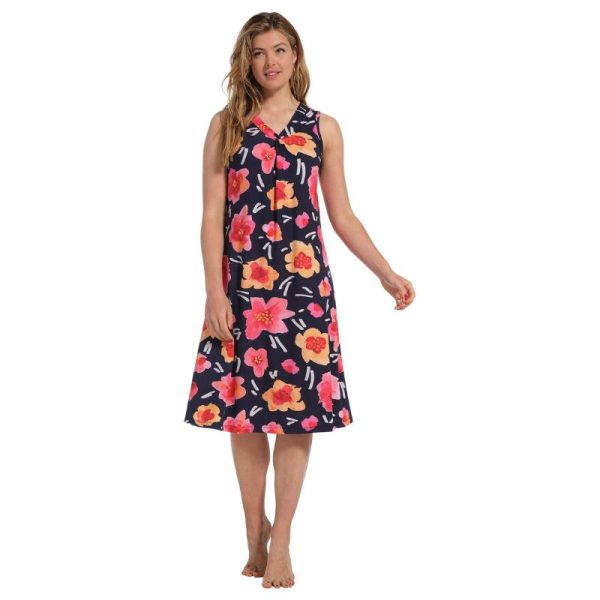 Hihaton_kevyesti_kellotettu_trikoomekko__kukkaprintti