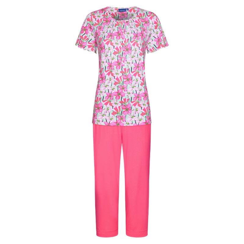 Pyjama_lyhythihainen_paita_ja_caprimittaiset_housut