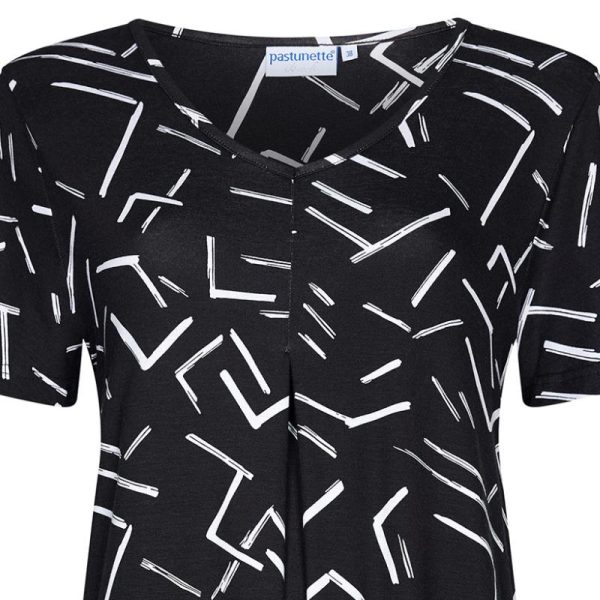 Lyhythihainen_trikoomekko__mustavalkoinen