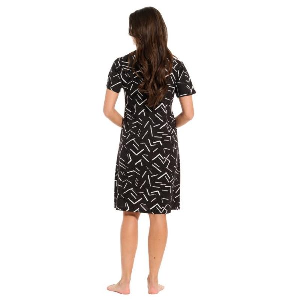 Lyhythihainen_trikoomekko__mustavalkoinen