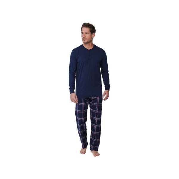 Miesten_pyjama__pehmeat_flanellihousut_ja_puuvillatrikoopaita