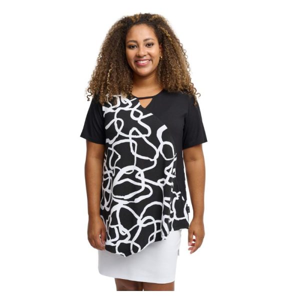 Pont_Neuf_lyhythihainen_t_paita__a_linjainen__mustavlkoinen_