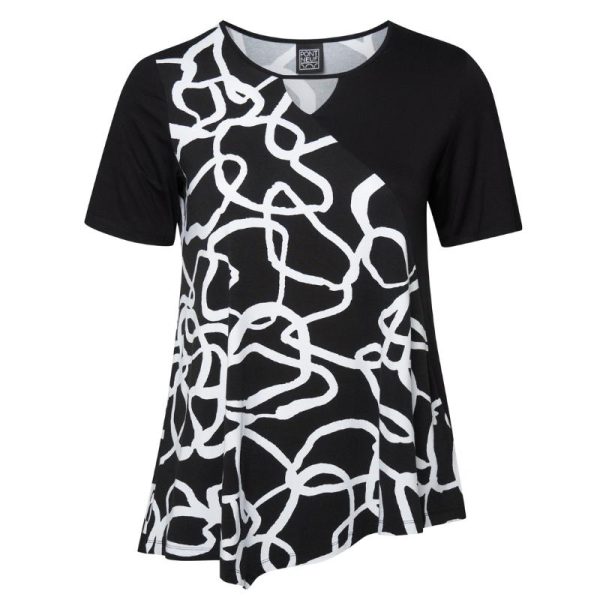 Pont_Neuf_lyhythihainen_t_paita__a_linjainen__mustavlkoinen_