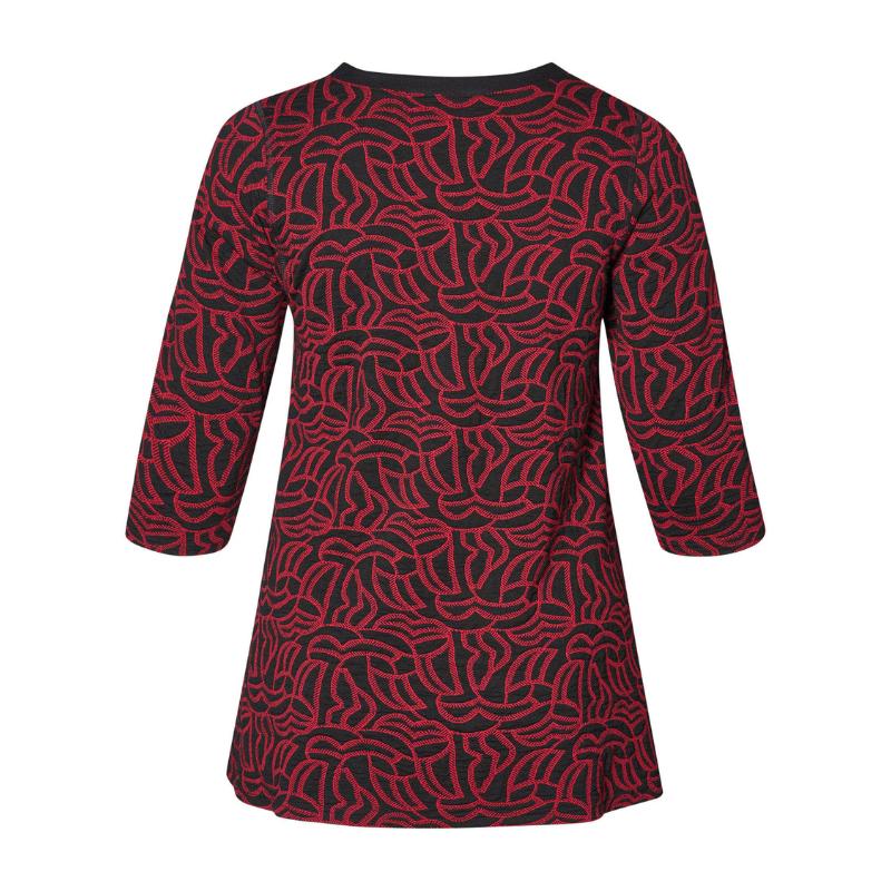 Pont_Neuf_A_linjainen_tunika_3_4_hiha_tumman_punainen_musta