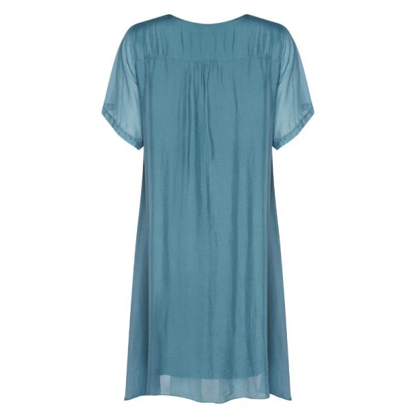 Pont_Neuf_viskoosi__silkki_mekko__vaalea_turkoosi