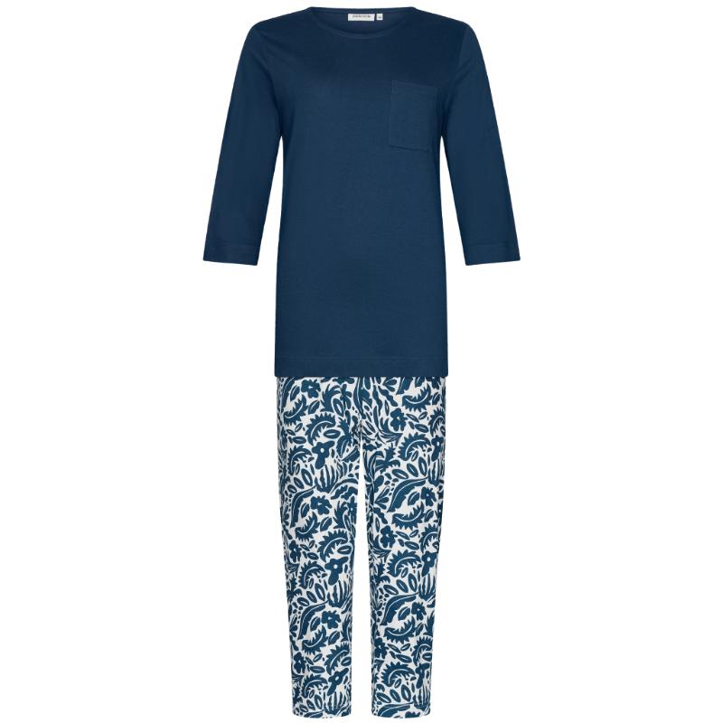 121252_156_3_520_Pyjama_100_puuvillaa_3_4_hiha_caprimittainen_lahje_sinivalkoinen_1_png