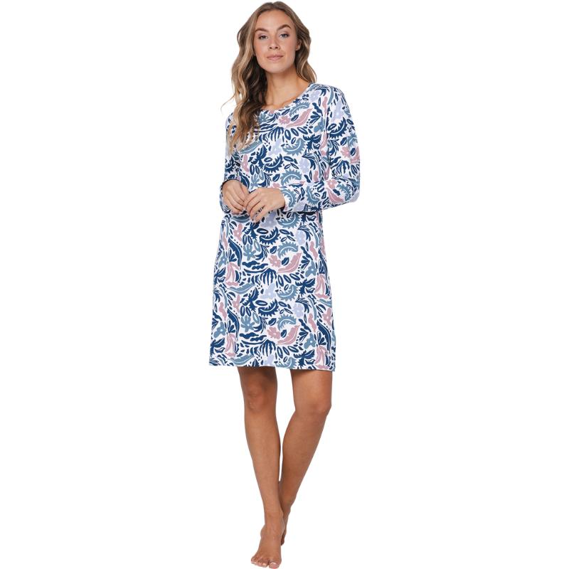 Pitkähihainen yöpaita, 100% puuvillaa