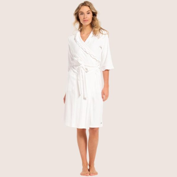 Aamutakki, ohut kylpytakki, luonnon valkoinen