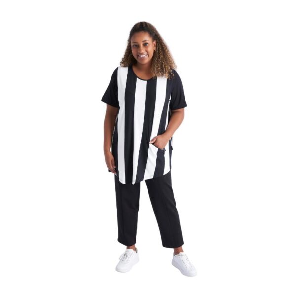 Pont Neuf lyhythihainen mustavalkoinen tunika