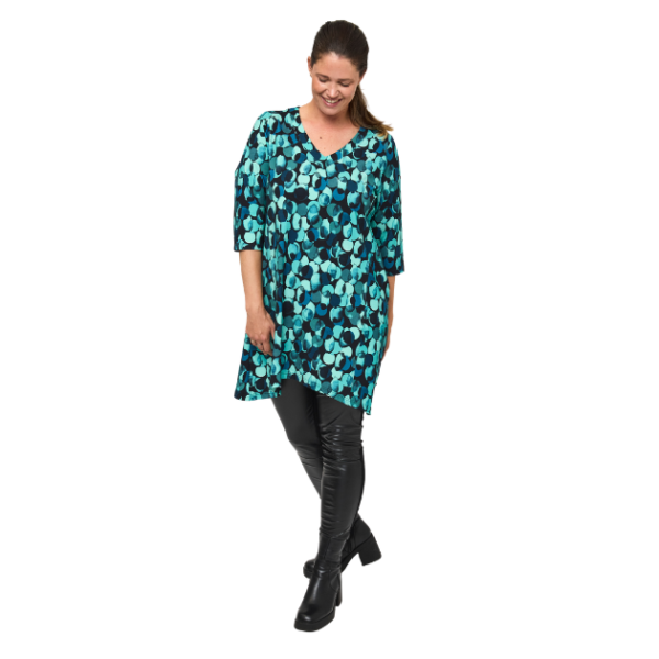 Pont Neuf a-linjainen tunika petroolinsinen