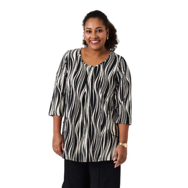 Pont Neuf a-linjainen tunika mustakirjava