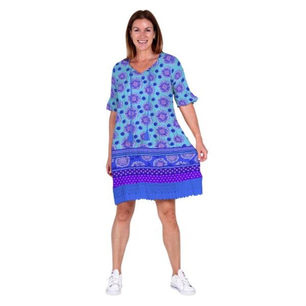 Lyhythihainen bohomekko, 100% puuvillaa, turkoosi